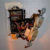Another example of charred aluminum wiring.